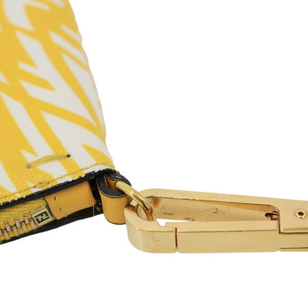 FENDI FF Vertigo Coated Canvas Shoulder Bag Yellow