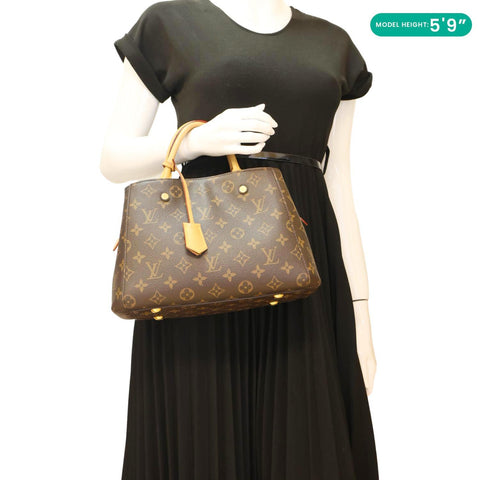 LOUIS VUITTON Montaigne BB Monogram Canvas Shoulder Bag Brown