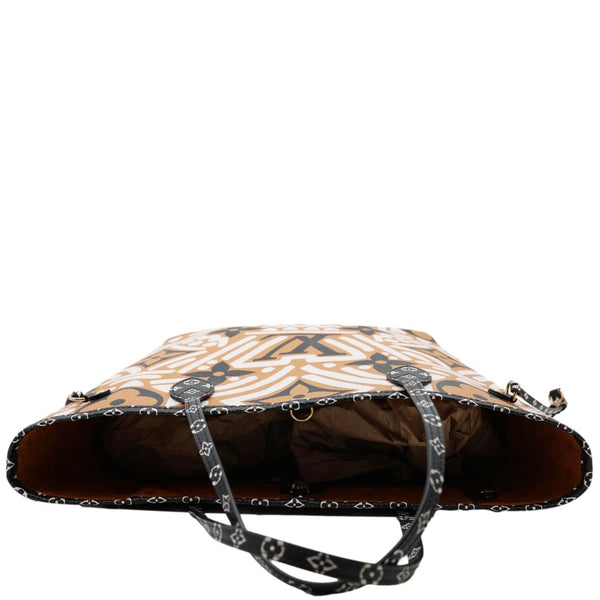 LOUIS VUITTON Neverfull Crafty MM Monogram Giant Canvas Tote Bag Caramel