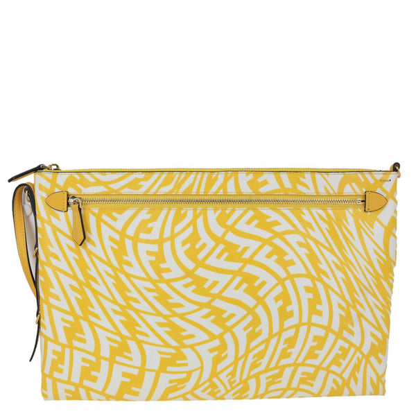 FENDI FF Vertigo Coated Canvas Shoulder Bag Yellow