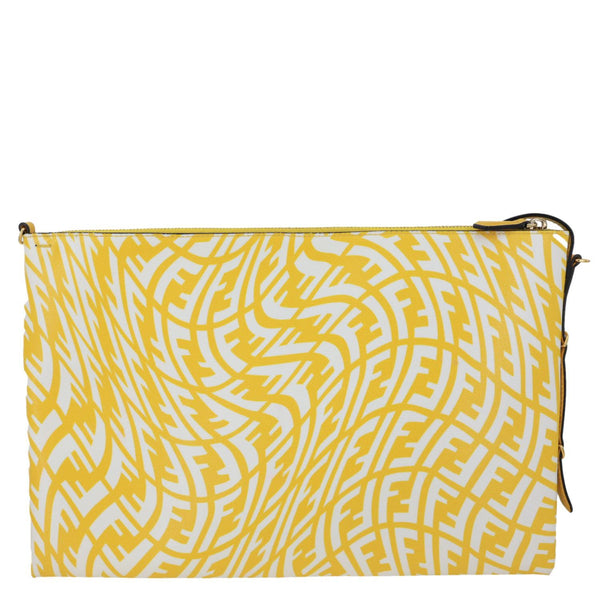 FENDI FF Vertigo Coated Canvas Shoulder Bag Yellow