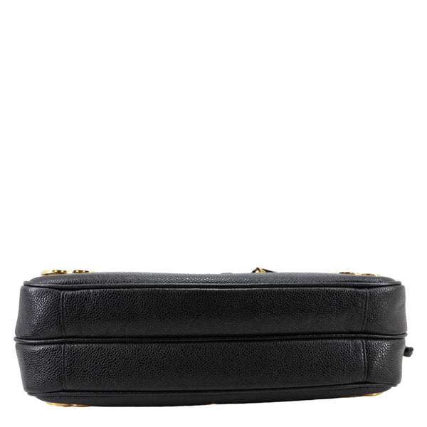 CHANEL Triple CC Lambskin Caviar Leather Shoulder Bag Black
