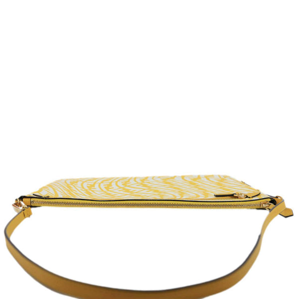 FENDI FF Vertigo Coated Canvas Shoulder Bag Yellow