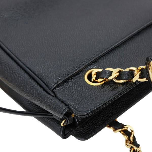 CHANEL Triple CC Lambskin Caviar Leather Shoulder Bag Black