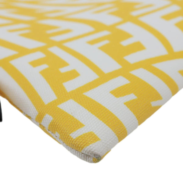 FENDI FF Vertigo Coated Canvas Shoulder Bag Yellow