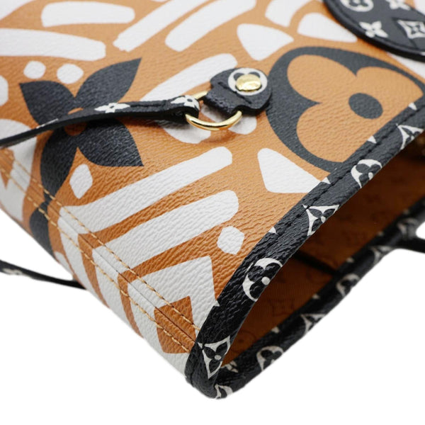 LOUIS VUITTON Neverfull Crafty MM Monogram Giant Canvas Tote Bag Caramel