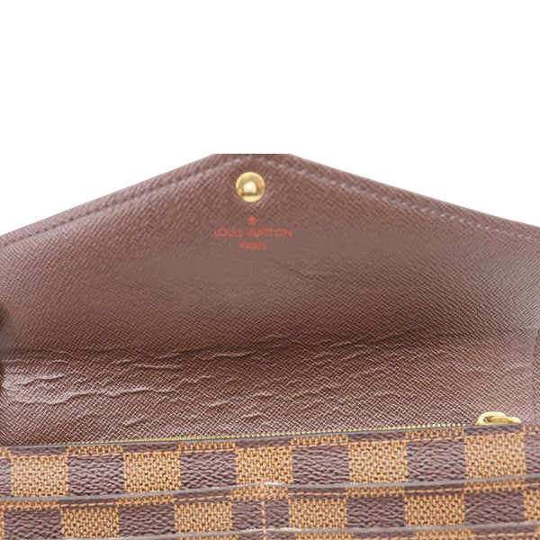 LOUIS VUITTON Sarah Damier Ebene Wallet Brown