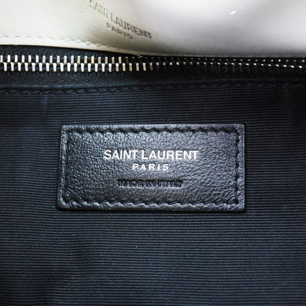 YVES SAINT LAURENT Niki Medium Tweed Shoulder Bag White