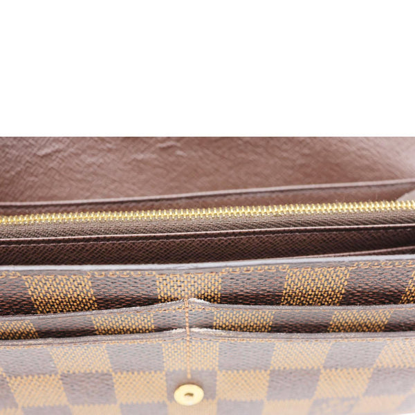 LOUIS VUITTON Sarah Damier Ebene Wallet Brown