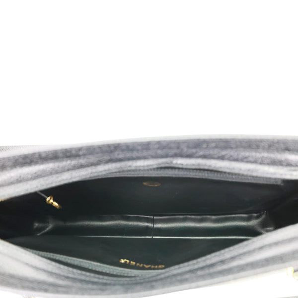 CHANEL Triple CC Lambskin Caviar Leather Shoulder Bag Black
