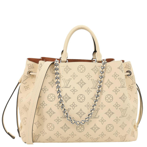 LOUIS VUITTON Bella Mahina Leather Tote Bag Cream