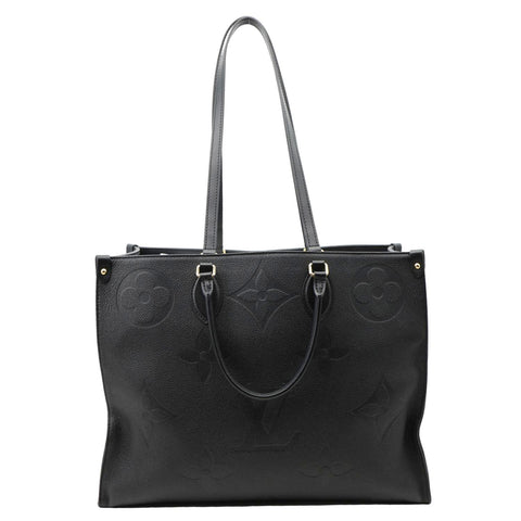 LOUIS VUITTON Onthego GM Monogram Empreinte Leather Tote Bag Black