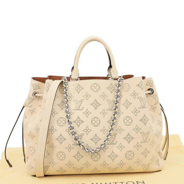 LOUIS VUITTON Bella Mahina Leather Tote Bag Cream