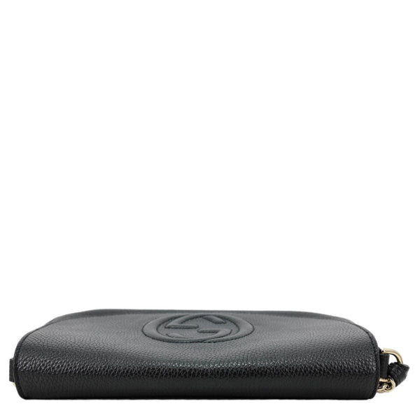 GUCCI Soho Flap Leather Chain Crossbody Bag Black 536224
