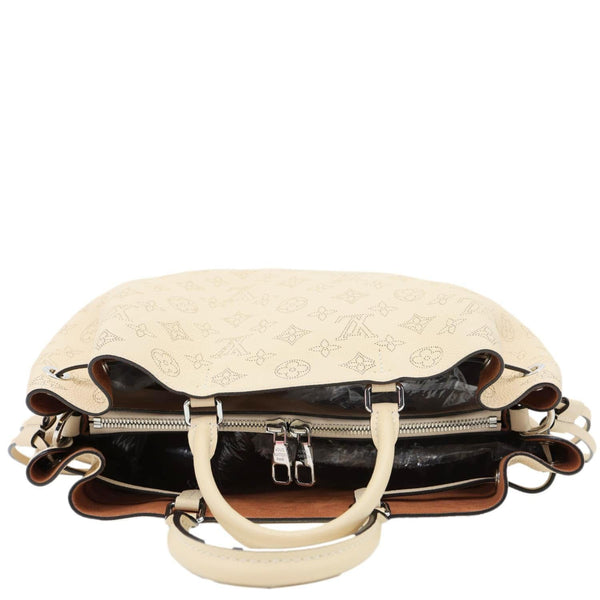 LOUIS VUITTON Bella Mahina Leather Tote Bag Cream