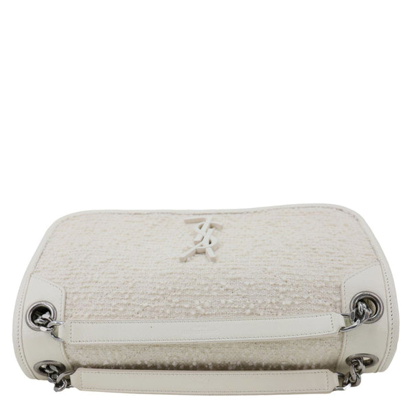 YVES SAINT LAURENT Niki Medium Tweed Shoulder Bag White