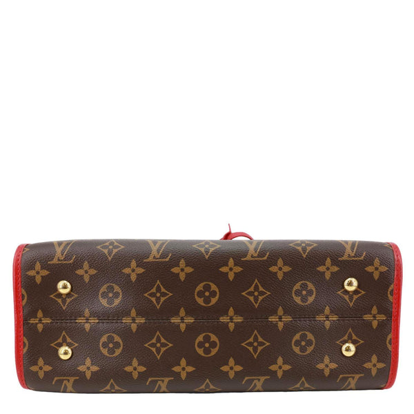 VUITTON Popincourt Monogram Canvas Tote Bag Red