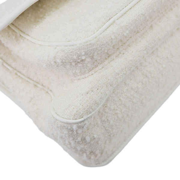YVES SAINT LAURENT Niki Medium Tweed Shoulder Bag White