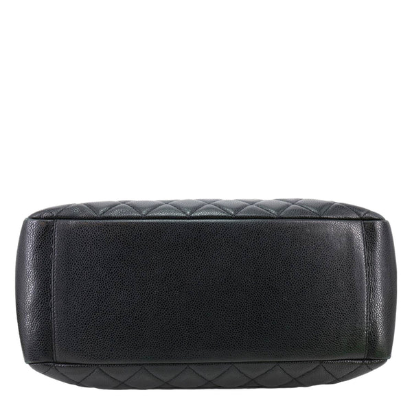 CHANEL Grand Shopping Quilted Caviar Leather Tote Bag Black
