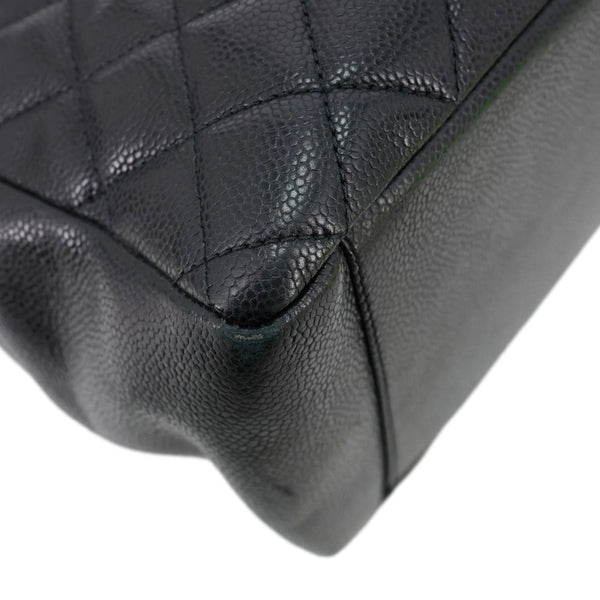 CHANEL Grand Shopping Quilted Caviar Leather Tote Bag Black
