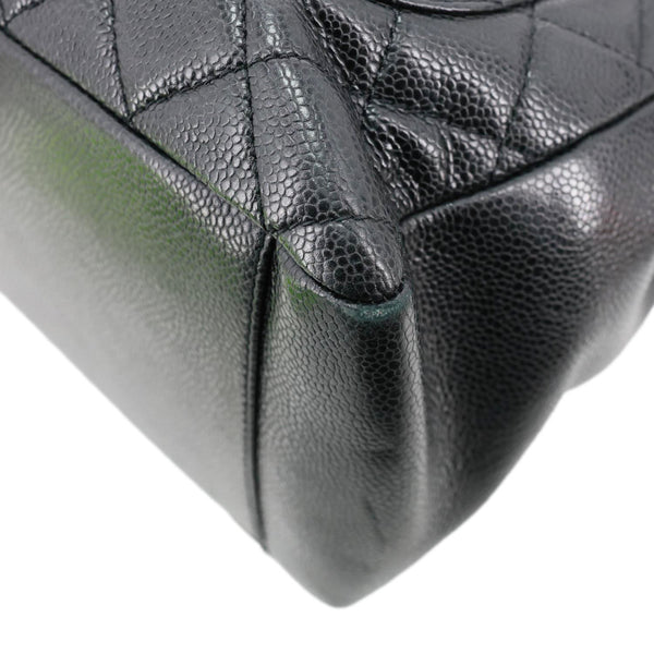 CHANEL Grand Shopping Quilted Caviar Leather Tote Bag Black