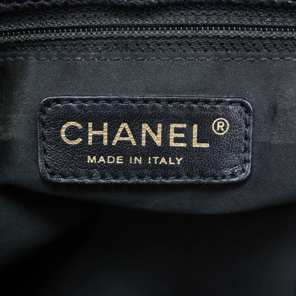CHANEL Grand Shopping Quilted Caviar Leather Tote Bag Black