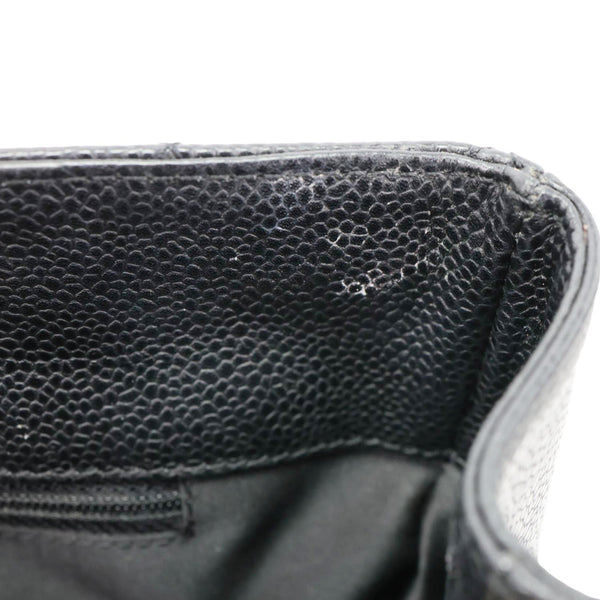 CHANEL Grand Shopping Quilted Caviar Leather Tote Bag Black