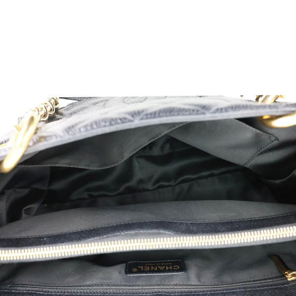 CHANEL Grand Shopping Quilted Caviar Leather Tote Bag Black
