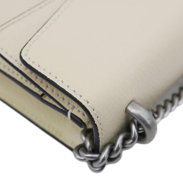 GUCCI Dionysus Mini Leather Crossbody Bag Off White 421970