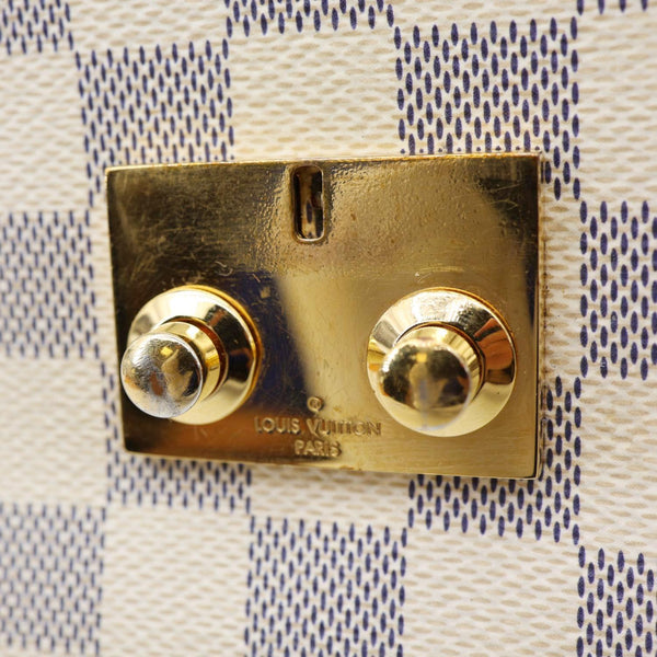 LOUIS VUITTON Croisette Damier Azur Satchel Crossbody Bag Rose Ballerine