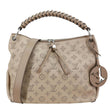 LOUIS VUITTON Beaubourg Mahina MM Leather Hobo Shoulder Bag Cream