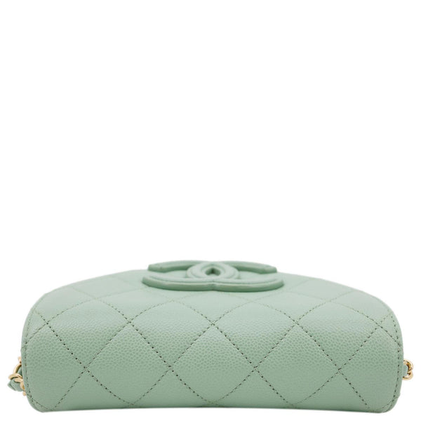 CHANEL Timeless Curved Flap Quilted Leather Chain Shoulder Bag Green