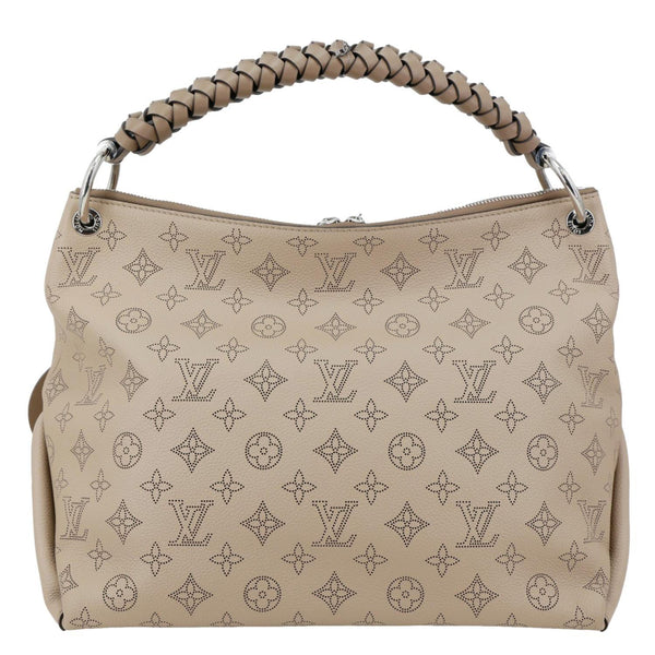 LOUIS VUITTON Beaubourg Mahina MM Leather Hobo Shoulder Bag Cream