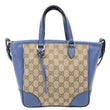 GUCCI Small Bree GG Canvas Leather Tote Crossbody Bag Blue 449241
