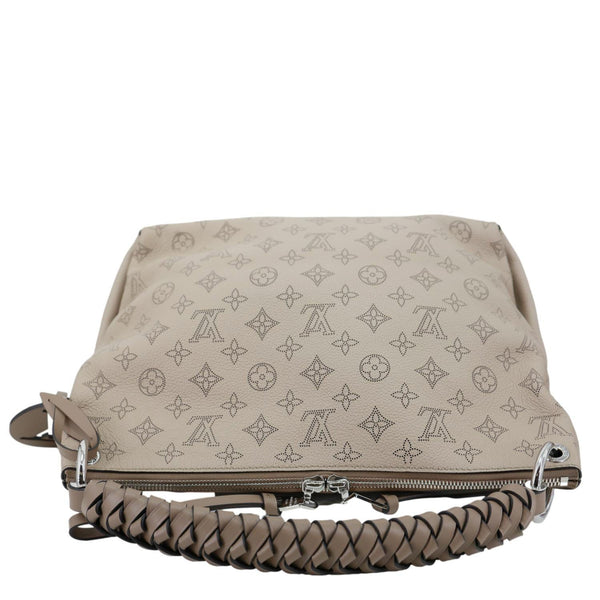 LOUIS VUITTON Beaubourg Mahina MM Leather Hobo Shoulder Bag Cream