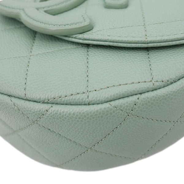CHANEL Timeless Curved Flap Quilted Leather Chain Shoulder Bag Green