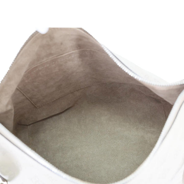 LOUIS VUITTON Beaubourg Mahina MM Leather Hobo Shoulder Bag Cream