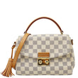 LOUIS VUITTON Croisette Damier Azur Satchel Crossbody Bag Rose Ballerine