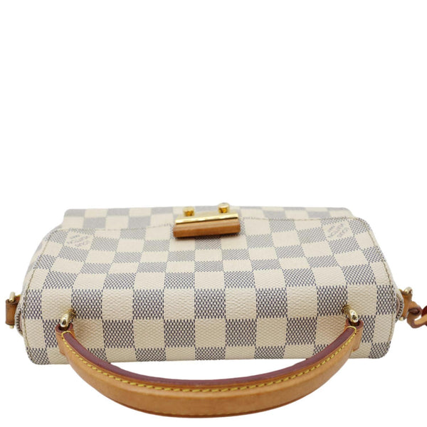LOUIS VUITTON Croisette Damier Azur Satchel Crossbody Bag Rose Ballerine