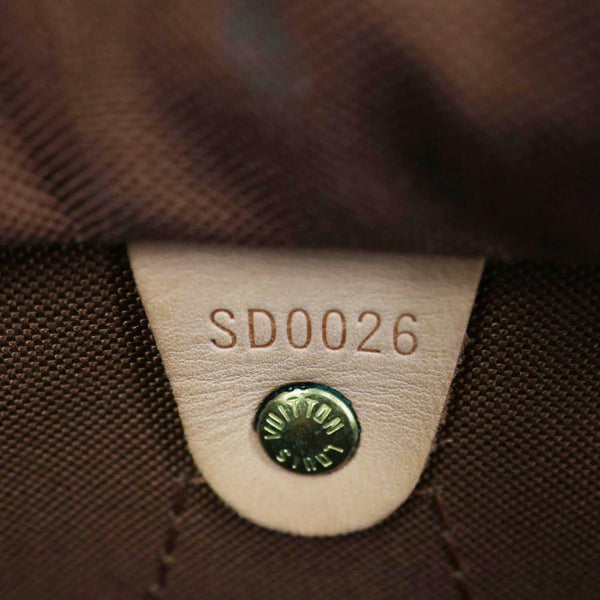 LOUIS VUITTON Speedy 30 Monogram Canvas Satchel Bag Brown