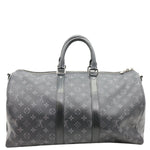 LOUIS VUITTON Keepall 45 Bandouliere Monogram Eclipse Travel Bag Black