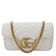GUCCI GG Marmont Super Mini Matelasse Leather Crossbody Bag White 476433
