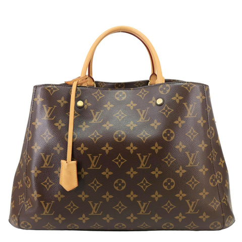 LOUIS VUITTON Montaigne MM Monogram Canvas Shoulder Bag Brown