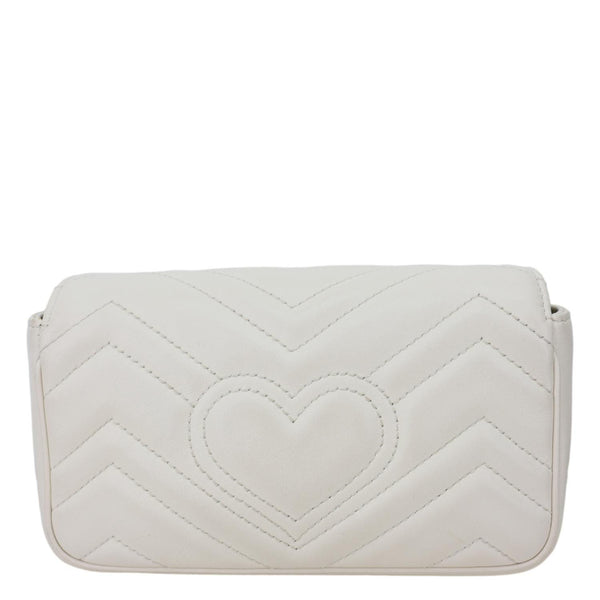 GUCCI GG Marmont Super Mini Matelasse Leather Crossbody Bag White 476433