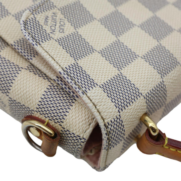 LOUIS VUITTON Croisette Damier Azur Satchel Crossbody Bag Rose Ballerine