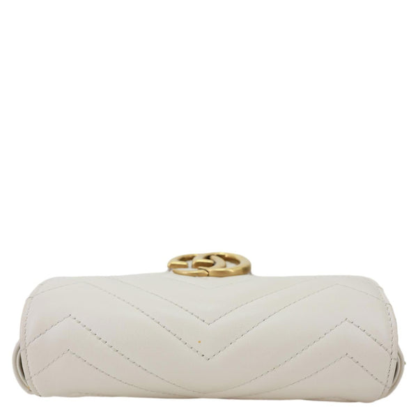 GUCCI GG Marmont Super Mini Matelasse Leather Crossbody Bag White 476433