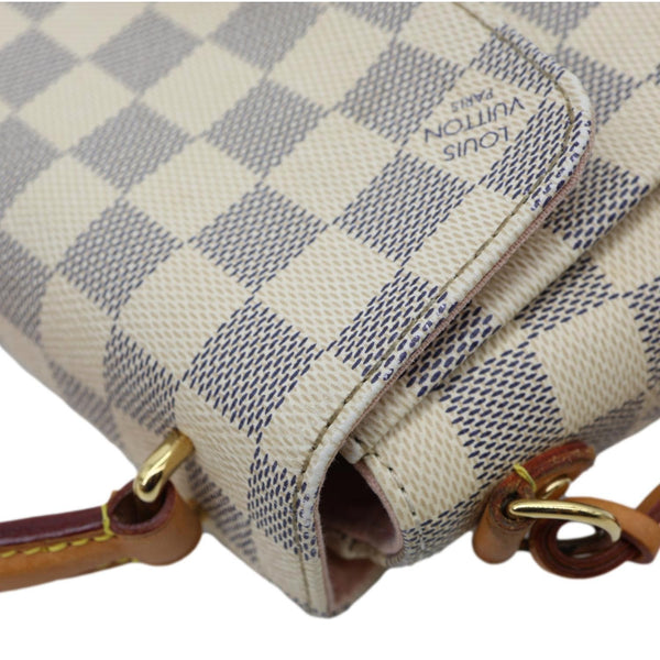 LOUIS VUITTON Croisette Damier Azur Satchel Crossbody Bag Rose Ballerine
