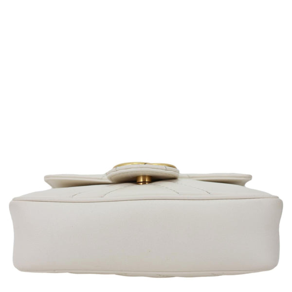 GUCCI GG Marmont Super Mini Matelasse Leather Crossbody Bag White 476433