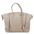 LOUIS VUITTON Soft Lockit Grained Cachemire Calfskin Leather Crossbody Bag Cream