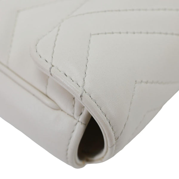 GUCCI GG Marmont Super Mini Matelasse Leather Crossbody Bag White 476433